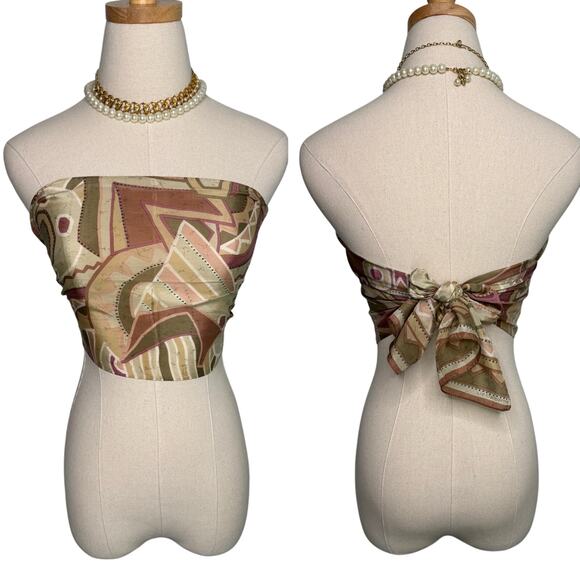 Vintage Liz Claiborne pastel Southwestern abstract print long scarf 10x52" - Picture 3 of 7